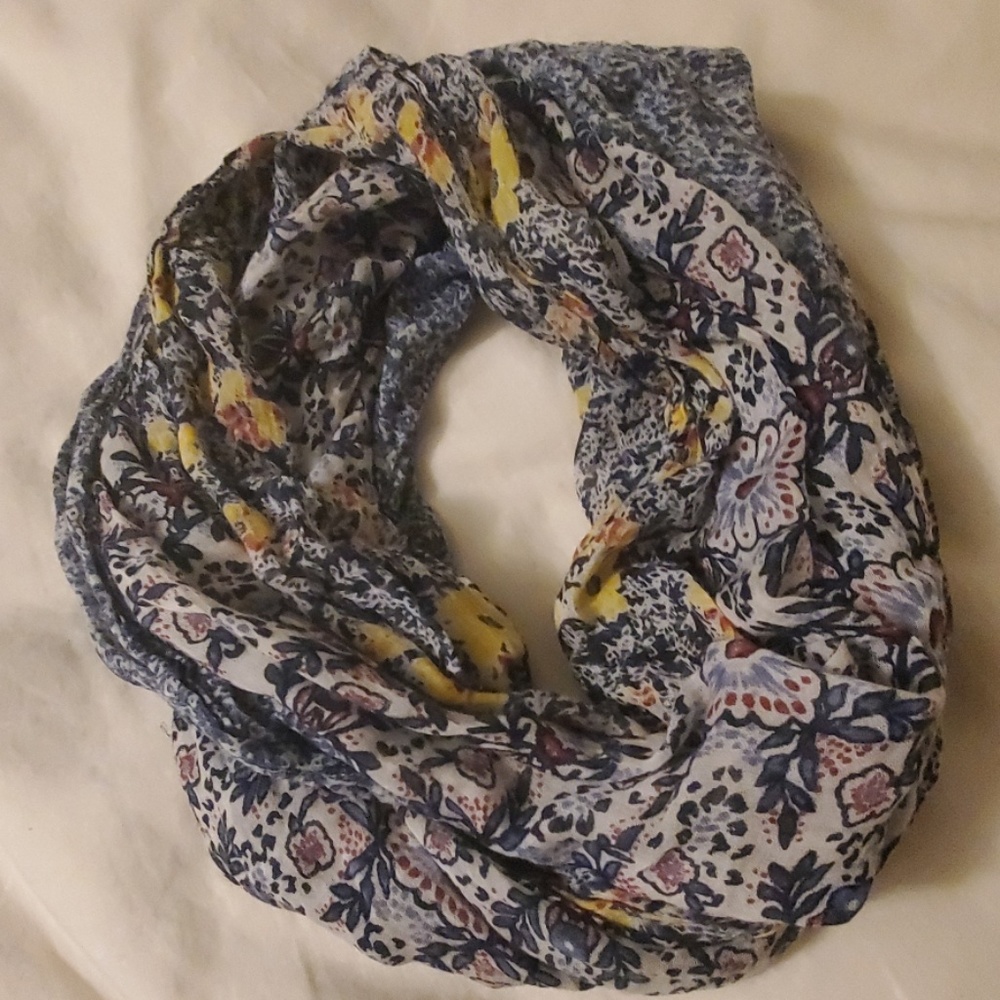 LOFT floral pattern multicolor infinity scarf